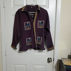 Aztec Embroidered Button down